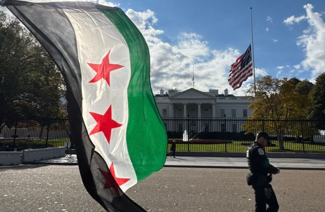 Syrian Americans welcome President Ahmed al-Sharaa in Washington, November 2025 © Natasha Tarek El-Maissi